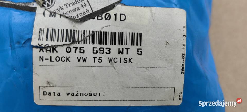 XAK075583WT5 BLOKADA SKRZYNI BIEGÓW BEAR LOCK VW