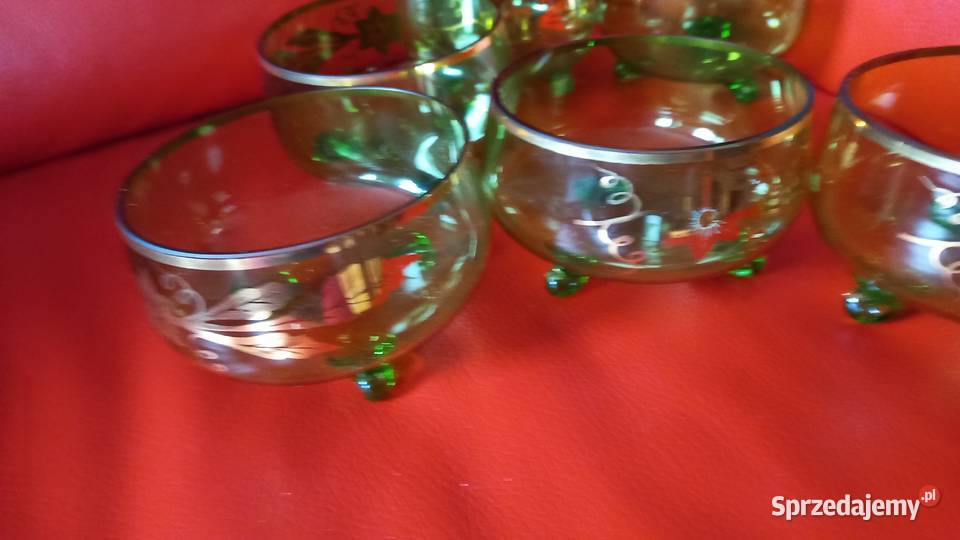 Miseczki z lat 70 zieleń i złoto Warszawa sprzedam