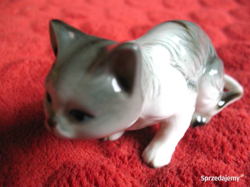 KOT pręgowany 45 x 10 x 4 Figurka z porcelany Figurki i rzeźby Siedlce