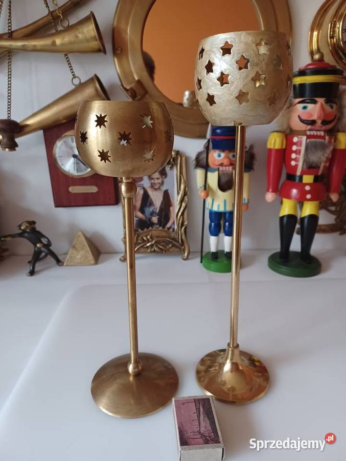 Komplet dwóch lampionów mosiężnych Poznań