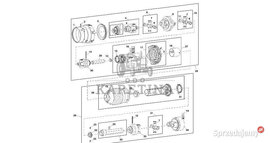 John Deere 960 Wał napędowy DC209144 Układ Jastrzębniki