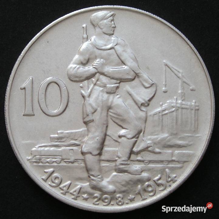 Czechosłowacja 10 koron 19554 Powstanie srebro Łódź sprzedam