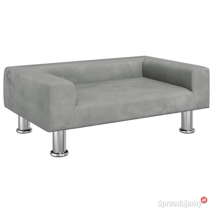 Sofa dzieci jasnoszara 70x45x265 aksamit Warszawa