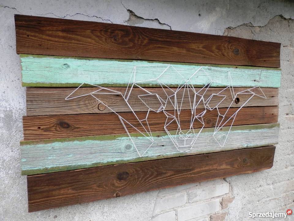 StringArt lampa BARAN na starych deskach ręcznie Szczecinek