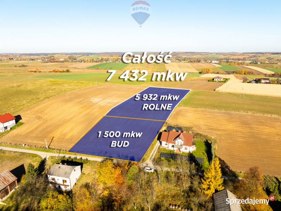 Piękna szeroka działka w okolicach Ojcowa Stoki