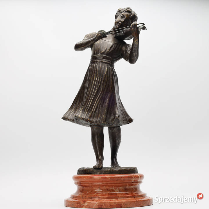 ARTexpert Figurka z brązu kobieta ze skrzypcami