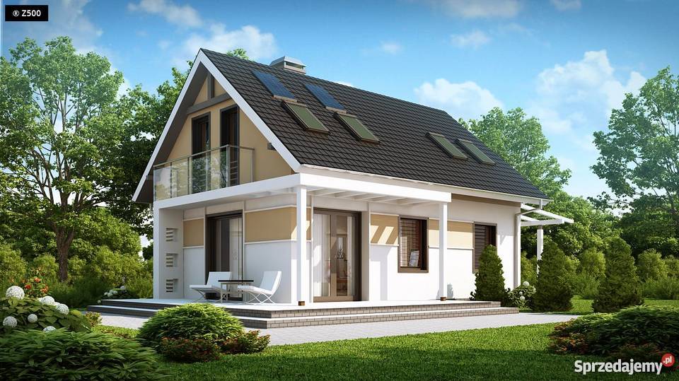 Energooszczędny i ładny nowoczesny dom z drewna Liczba pokoi 4