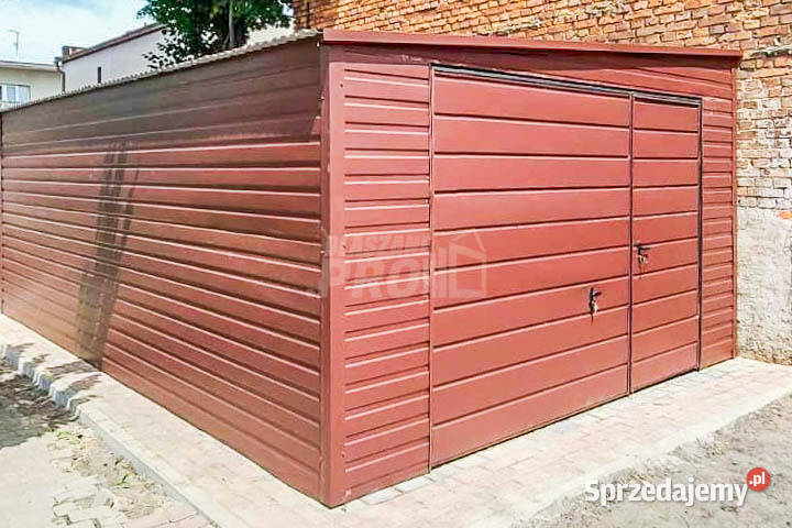 Garaż Blaszany 45x7m Brama uchylna Ciemny Brąz samodzielny Bydgoszcz