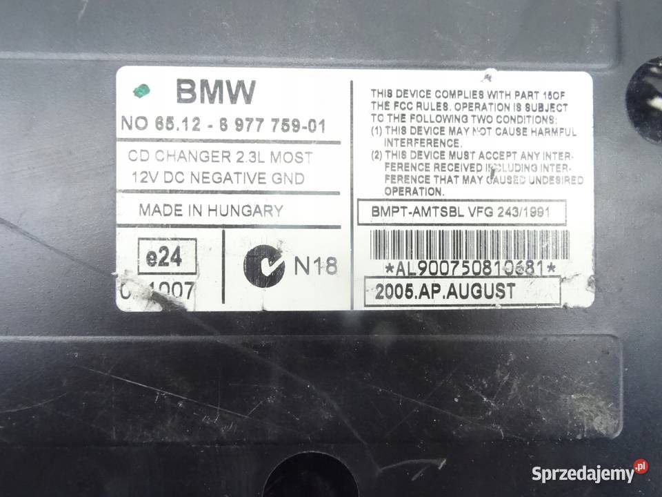 8364931 BMW E46 E39 E60 E38 ZMIENIARKA CD Przemęt