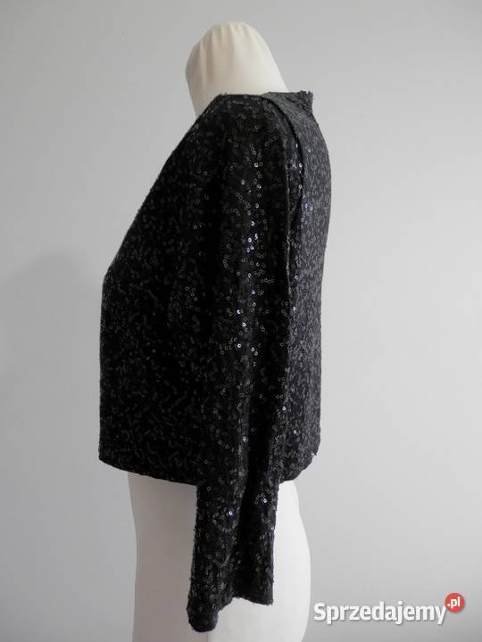 Marynarka Bolerko Narzutka Cekinowa Czarna