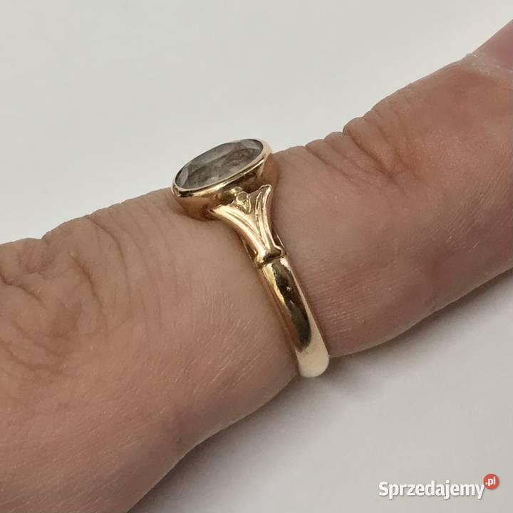 Złoty PIERŚCIONEK 14K cudowny KAMIEŃ KRÓLEWNY mazowieckie Warszawa
