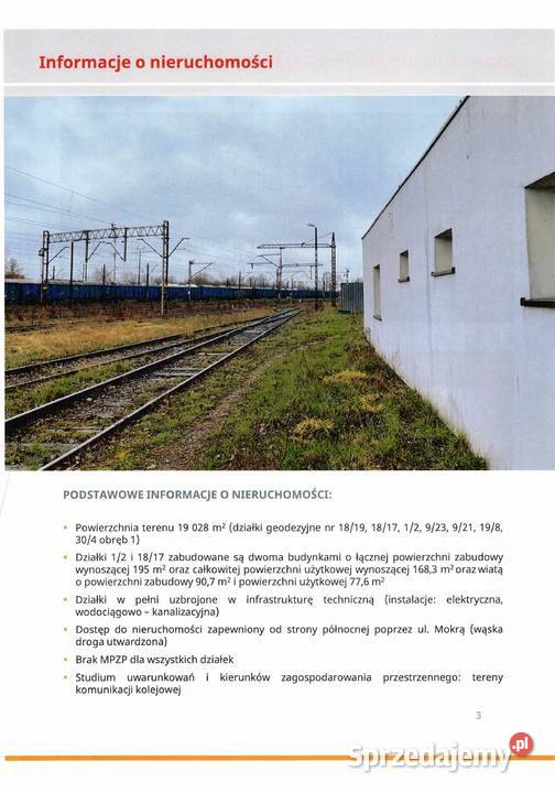 Sprzedam bocznicę kolejową z gruntem