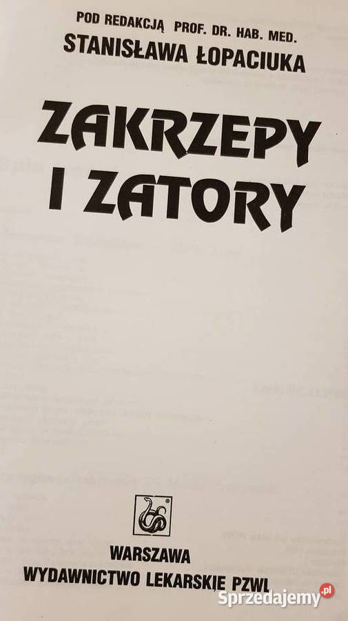 ZAKRZEPY I ZATORY Stanisłąw Łopaciuk medycyna świętokrzyskie