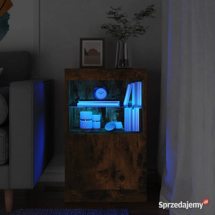 Szafka z oświetleniem LED przydymiony dąb