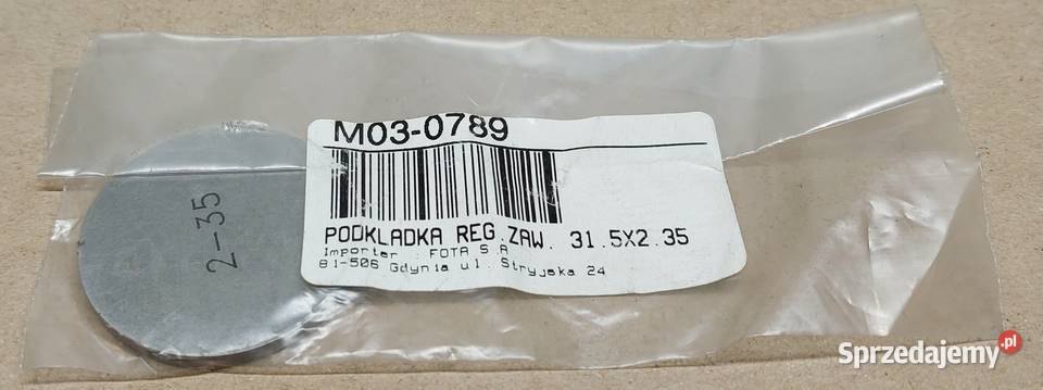 PLYTKA REGULACYJNA ZAWORÓW OPEL CORSA A B ISUZU dolnośląskie Mielęcin