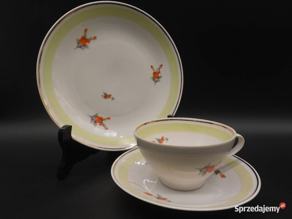 Zestaw śniadaniowy trio z porcelany Lichte Raszków