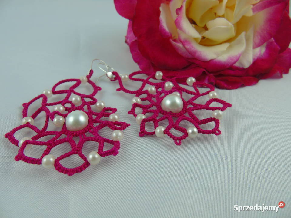 Kolczyki frywolitkowe