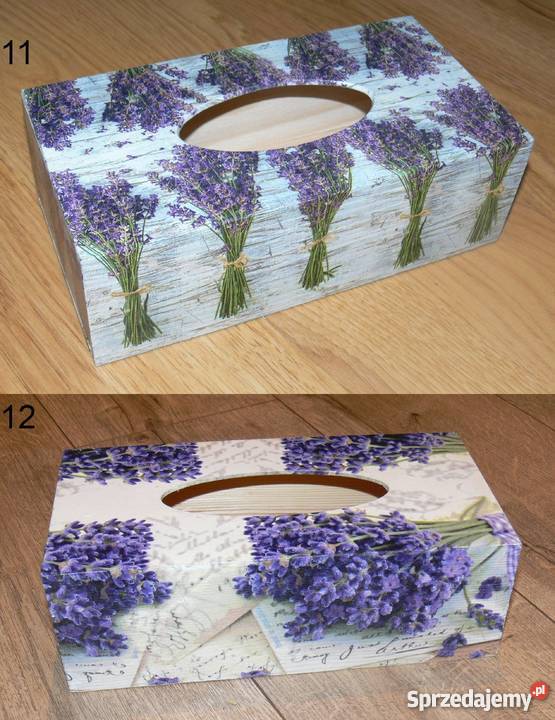 Pojemnik drewniany chustecznik decoupage prezent Warszawa