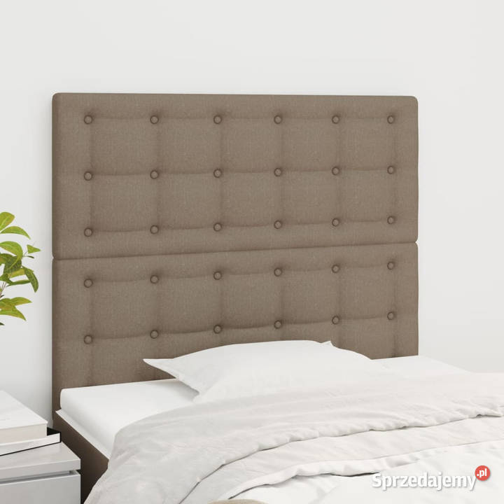 Zagłówki do łóżka 2 taupe 90x5x7888 tkanina mazowieckie