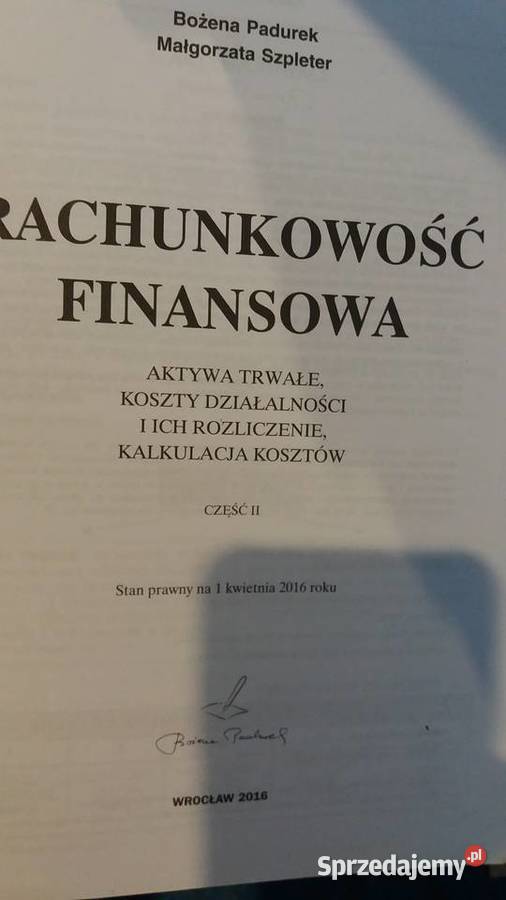 Rachunkowość Finansowa 2 Padurek Warszawa - Sprzedajemy.pl