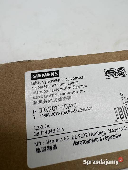 Siemens 3RV20111DA10 Wyłącznik silnikowy 2232A Warszawa