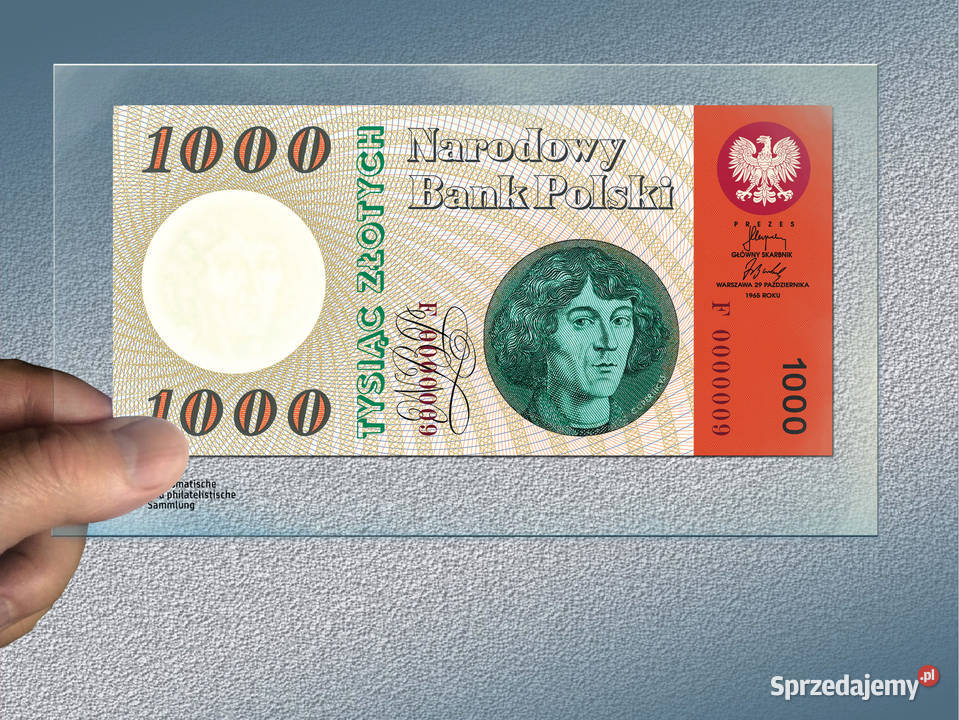 Banknot 1000 z 1965 r Unikat Łódź