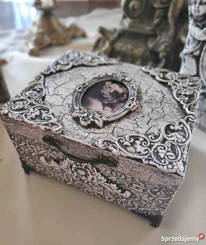 Szkatułka w stylu retro ręcznie robiona unikat dolnośląskie