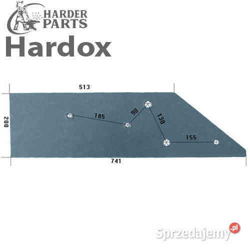Płoza długa HARDOX 103701L części do pługa VOGEL Części zamienne Suwałki