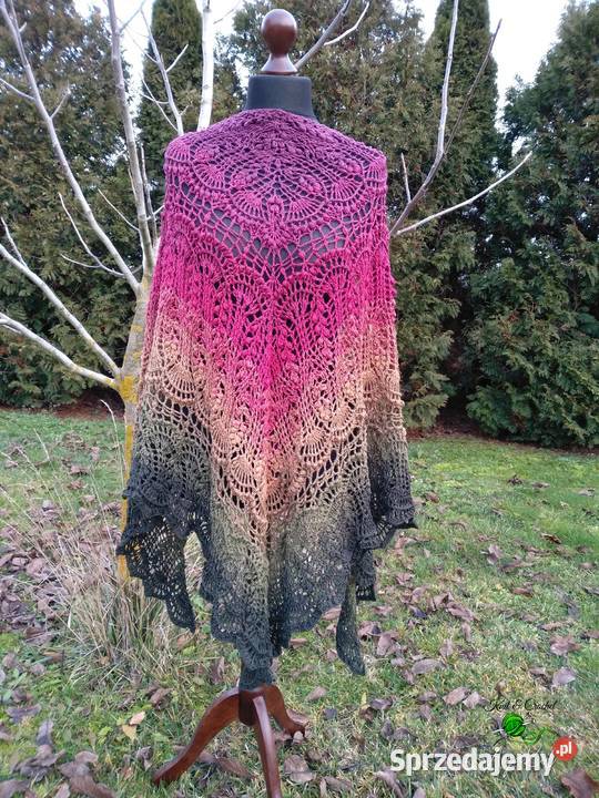 Handmade ręcznie robiona chusta na szydełku Busko-Zdrój