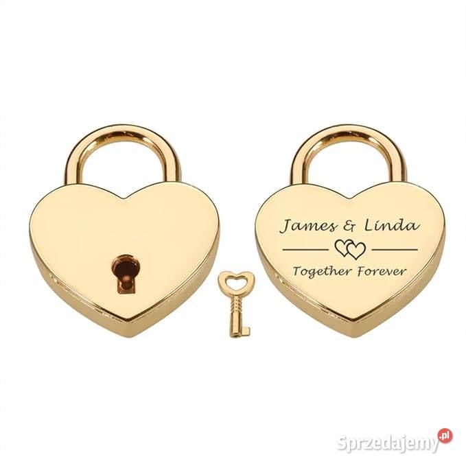Złota KŁÓDKA MIŁOŚCI z kluczykiem pióro opolskie Wołczyn