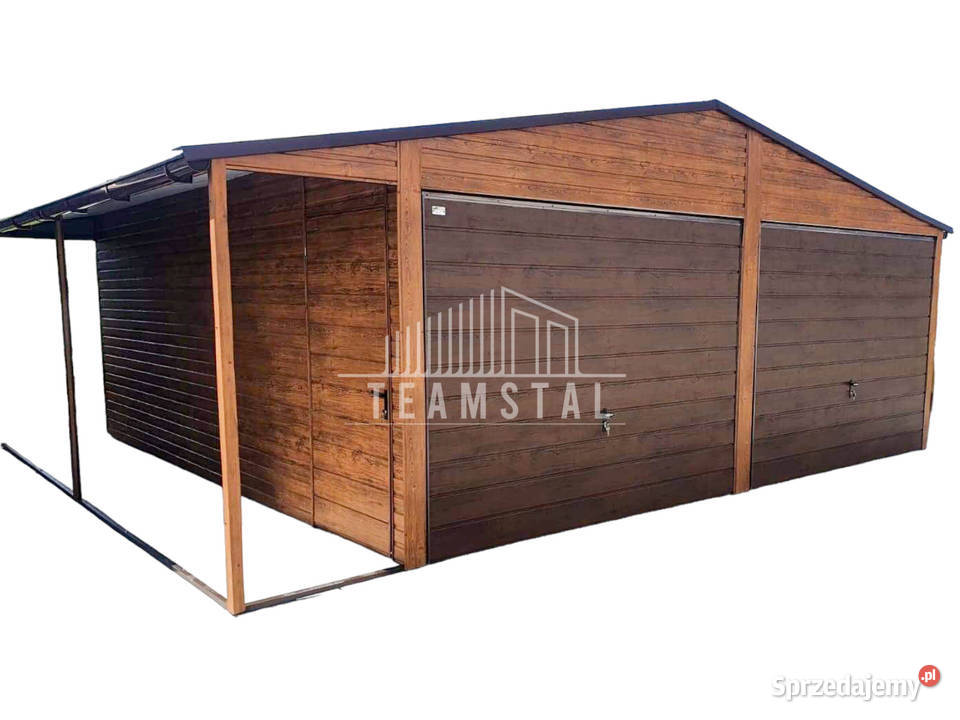 GARAŻ BLASZANY 6m x 6m dwuspad 2x Brama drzwi 36m2 Nowy Sącz sprzedam