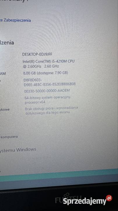 Fujitsu e744 i5 8gb 256ssd 14 mat wifi usb 30 14-14.9" Fujitsu-Siemens Rybnik