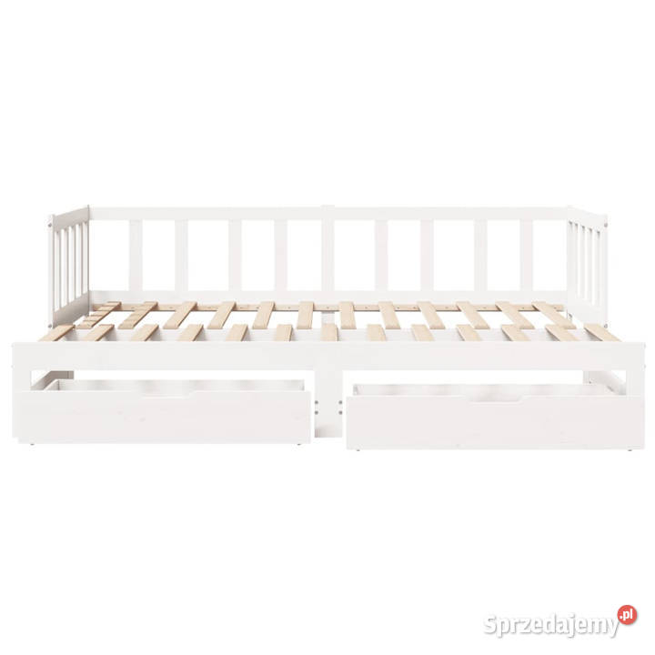 Sofa rozsuwana z szufladami bez materaca białe 203cm Warszawa sprzedam
