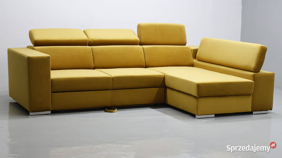 TSŁ NAROŻNIK funkcja spania Bluvel 68 złoty 98cm