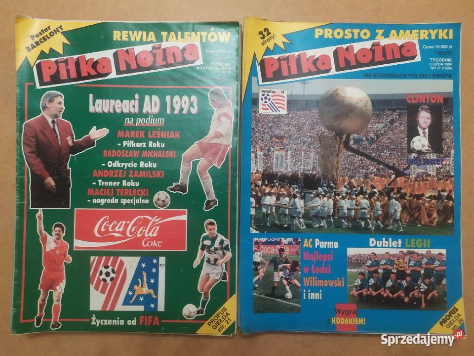 Tygodnik Piłka Nożna rocznik 1994 kompletny Łódź