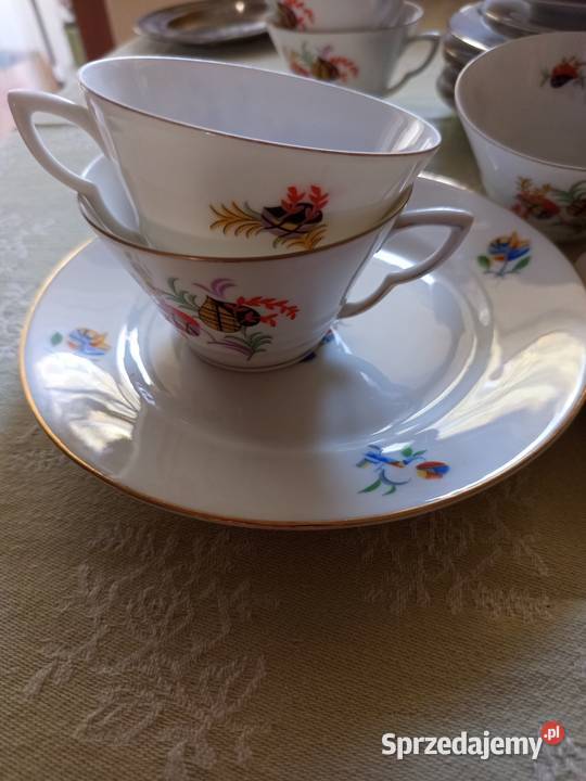 Komplet deserowy BAVARI na 6 osób Art Dco z Porcelana i szkło Warszawa sprzedam