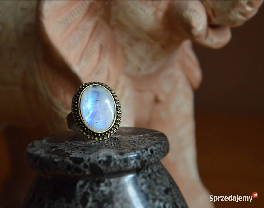 Kamień Księżycowy adularowy Pierścionek vintage Pierścionki Gdańsk sprzedam