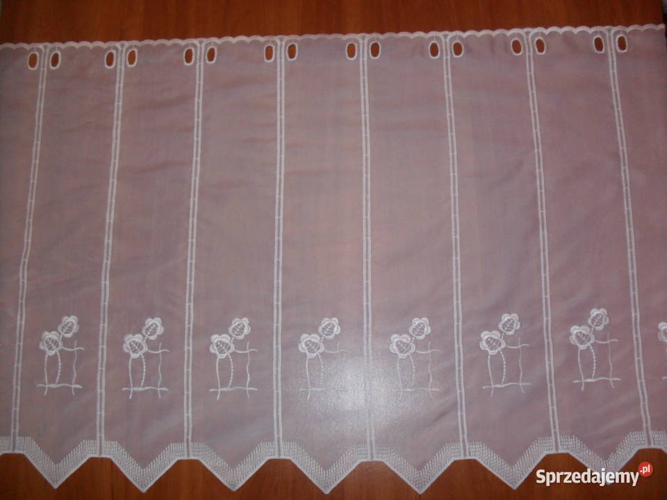 zazdroska krótka firanka 55 biała haft Wystrój okien Wrocław