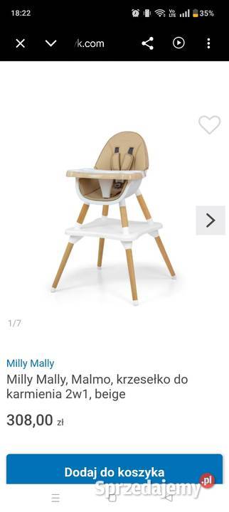 Krzesełko do karmienia 2w1 Milly Mally Malmo Knopin