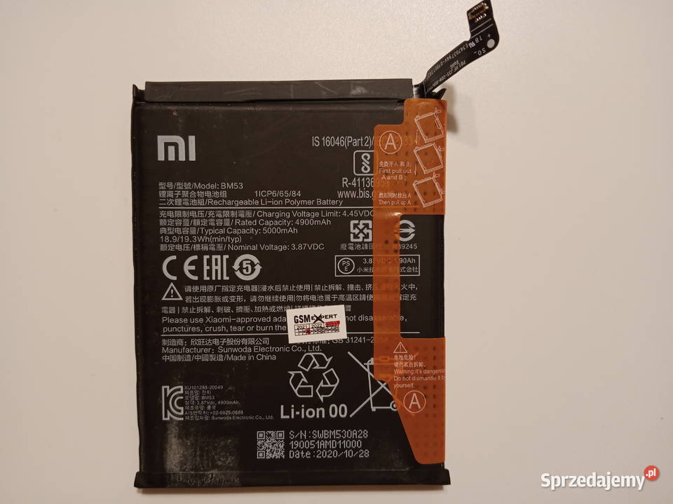 Xiaomi Mi 10T Pro oryginalna bateria BM53 Części Wrocław