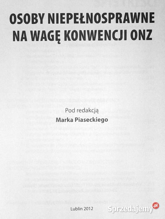 Osoby niepełnosprawne na wagę konwencji ONZ