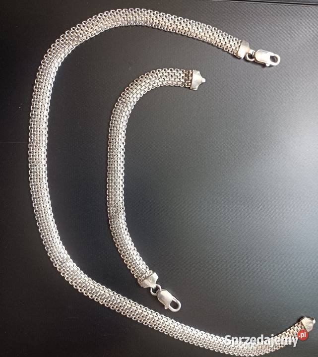 Srebrna biżuteria naszyjnik i bransoletka Działyń sprzedam