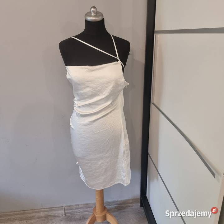 Biała satynowa sukienka NAKD XL Rozmiar 42(XL) Spódnice i sukienki