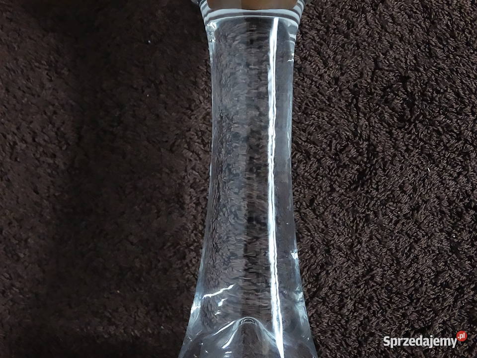 Elegancki szklany świecznik Solidne grube szkło Biłgoraj