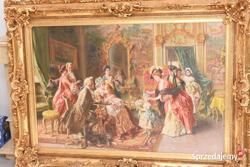 Obraz Olejny Arystokracja Obraz w Bogatej Złotej