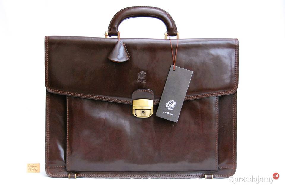 Sagan nowa torba teczka męska skórzana skóra 38cm Lublin