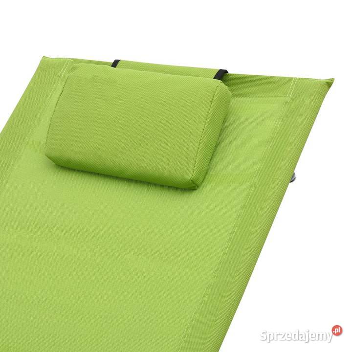 vidaXL Leżak z poduszką zielony Zielone