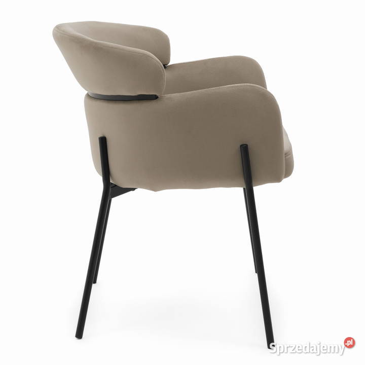 Krzesło Tapicerowane Bolzano Ciemnobeżowe Krzesła wielkopolskie