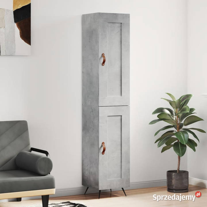 Wysoka szafka szarość betonu 345x34x180 Warszawa