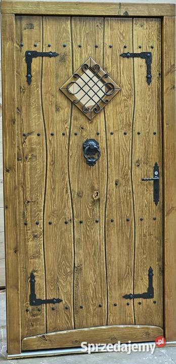 Drzwi DŁUGOSZ drewniane zewnętrzne wejściowe Katowice
